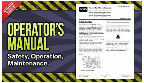 Operator's Manual: Toro Power Max 826 828 1128 Snowthrowers (2010
