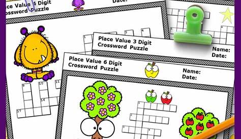 two crosswords with the words place value on them and an apple tree
