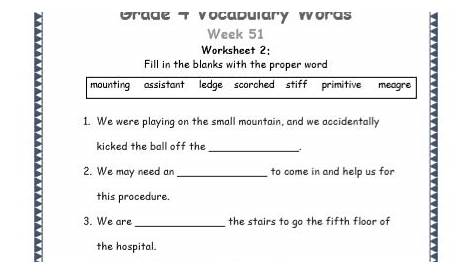grade 5 vocabulary worksheet