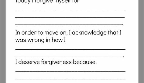 self forgiveness worksheets