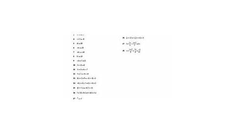 linear equation worksheets 8th grade