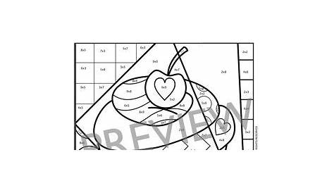 Valentine's Day Math Review Coloring Sheets by Art with Jenny K | TpT