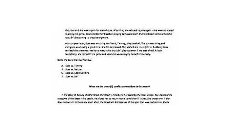 Conflicts in Literature: Practice Worksheet by Goldmonte | TpT
