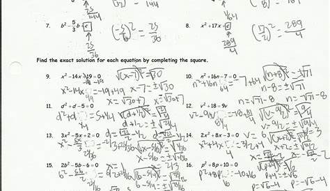 Completing the Square Worksheet - Helping Times