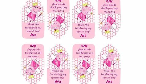 PEPPA Pig Thank You Tags -Goodie Bag Tags - PERSONALIZED Birthday Party
