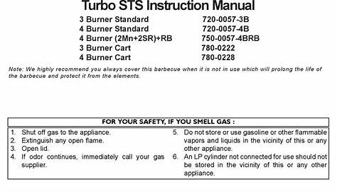 BARBEQUES GALORE TURBO STS INSTRUCTION MANUAL Pdf Download | ManualsLib