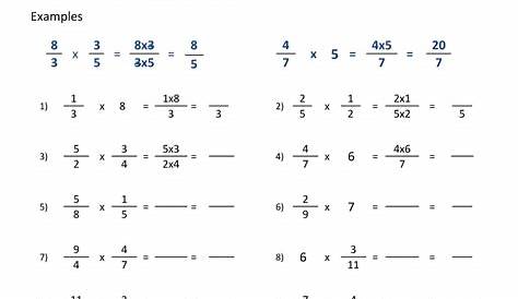 multiply whole numbers and fractions worksheet