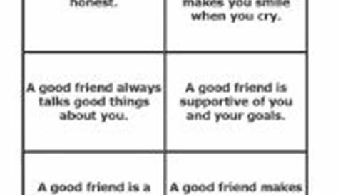 what makes a good friend worksheets