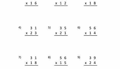 multiplication 4th grade math worksheets