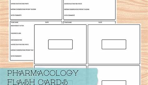 Pharmacology Flash Cards Printable - Printable Templates
