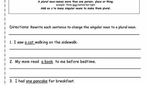 singular plural worksheets