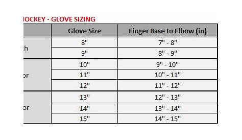 youth hockey gloves size chart