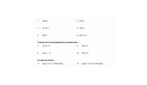 function notation worksheets algebra 1