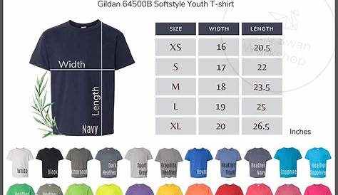 gildan youth softstyle size chart