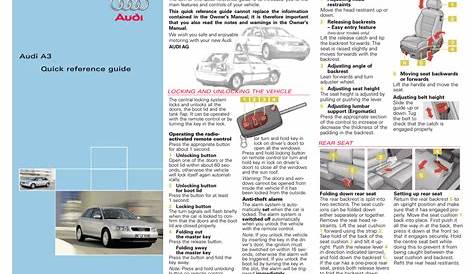 Audi A3 1997 Owner`s manual | Manualzz