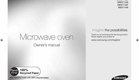 Samsung Microwave Oven Owner`s manual | Manualzz