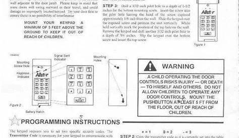 clicker garage door keypad manual pdf