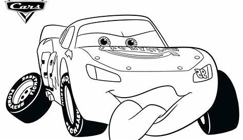 Cars Pixar Coloring Pages Lightning McQueen Line Drawing - Free