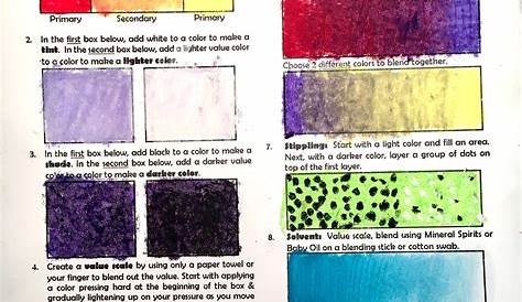 Oil Pastel Techniques Worksheet - Create Art with ME