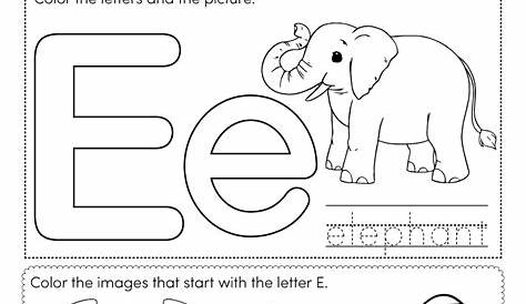 Letter E Coloring Worksheet - Free Printable, Digital, & PDF