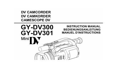 JVC GY-DV300 Camcorder User Manual | Manualzz