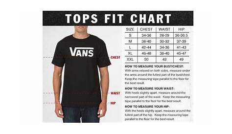 vans boys clothing size chart