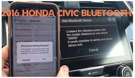 How to Pair Bluetooth 2016 Honda Civic #HondaCivic - YouTube