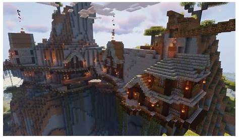 Mountain side village I made in survival : Minecraft | Minecraft houses