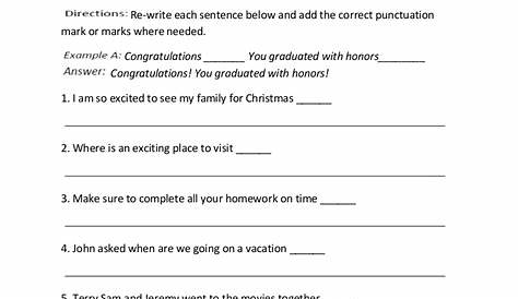 Punctuation Worksheets - Put The Correct Punctuation Mark 3 6AB
