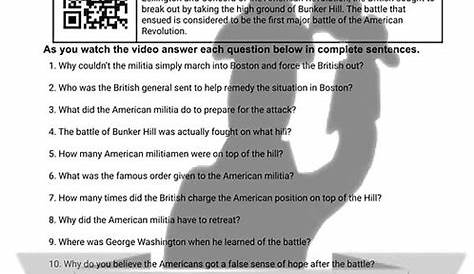Battle of Bunker Hill Worksheet | Mysite