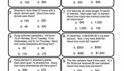 Estimation Multiple Choice Worksheet - Have Fun Teaching | Word problem