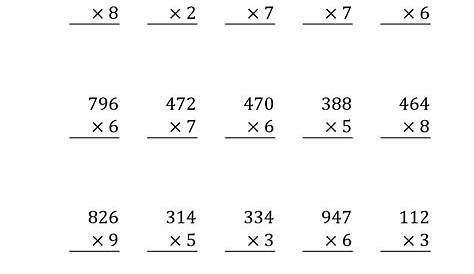 long multiplication worksheet 4th grade