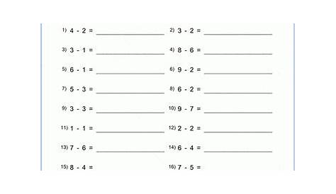 Grade 1 Math Worksheet - Single digit subtraction | K5 Learning