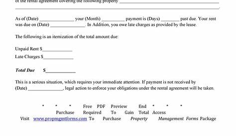 sample letter to tenant to pay rent on time