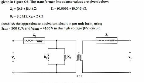 Solved The equivalent circuit of a 500 kVA, 4160V/480V | Chegg.com