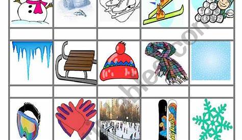 WINTER VOCABULARY - ESL worksheet by Myszka