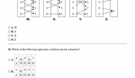functions and relations worksheets answers