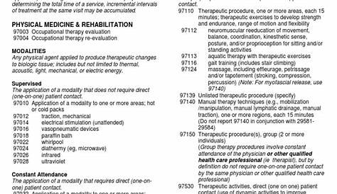 2014 CPT Codes for Occupational Therapy | Occupational Therapy | Wound