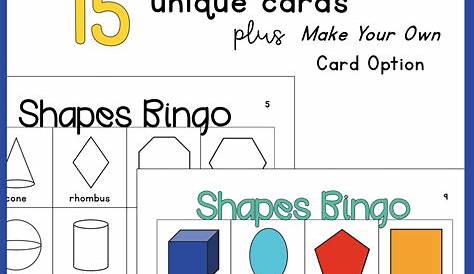 3d Shape Bingo Printable Cards - Printable Bingo Cards