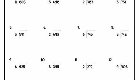 long division practice worksheets 4th grade