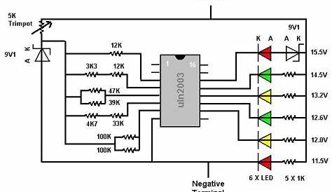 simple battery tester circuit diagram