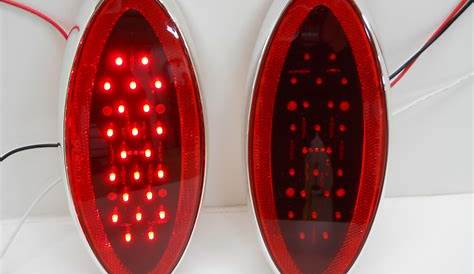 9.75" Oval Red LED RV Camper Trailer Stop Turn Brake Tail Lights