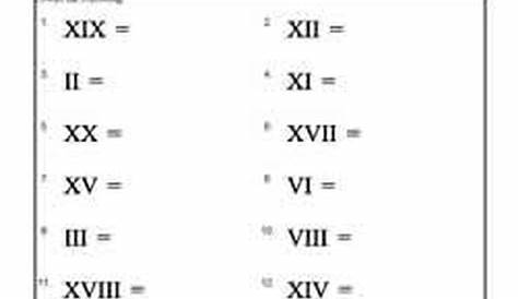 roman numeral practice worksheets