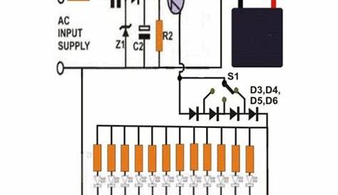 Emergency lighting using white LEDs Circuit Diagram | Electronic