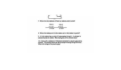 ohm's law worksheet answers