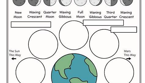 moon phases 2nd grade worksheet