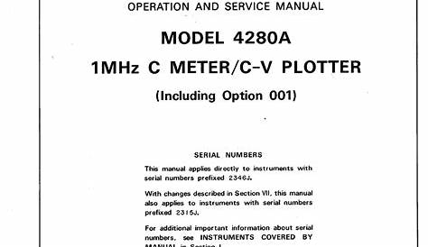 HP 4280A PLOTTER OPERATION AND SERVICE MANUAL | ManualsLib