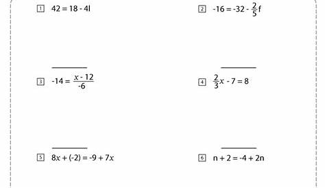 multi step equations worksheets algebra 1