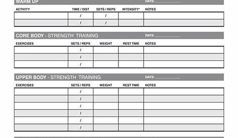 Weight Lifting Chart Pdf - Fill Online, Printable, Fillable, Blank