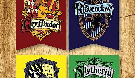 Harry Potter Printable Hogwarts House Crest Banners